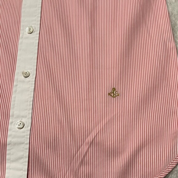 J. Crew Pink Striped 100% Pure Cotton Button Down Long Sleeve Shirt Size 0 - Picture 5 of 10
